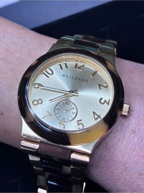 Silpada Vintage Gold Tone Women's Wristwatch with Brushed Dial RARE